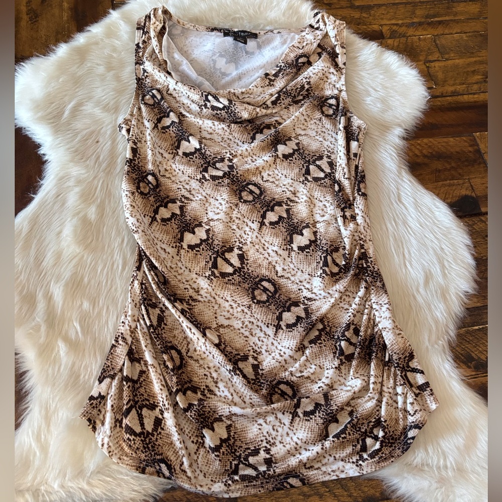 White House Black Market Snake Print Sleeveless Top